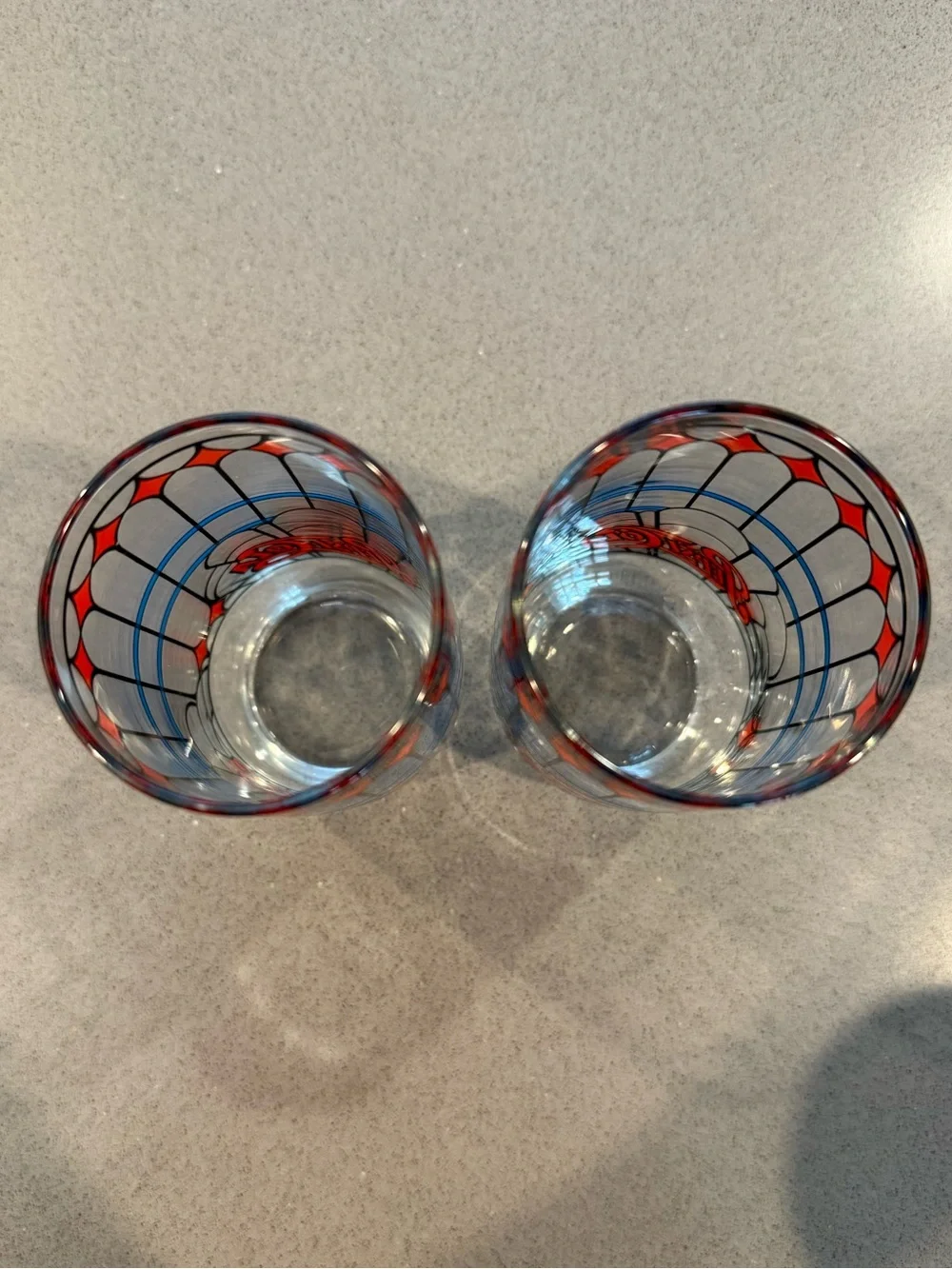Pepsi Tall Glasses with Red and Blue Retro Logo